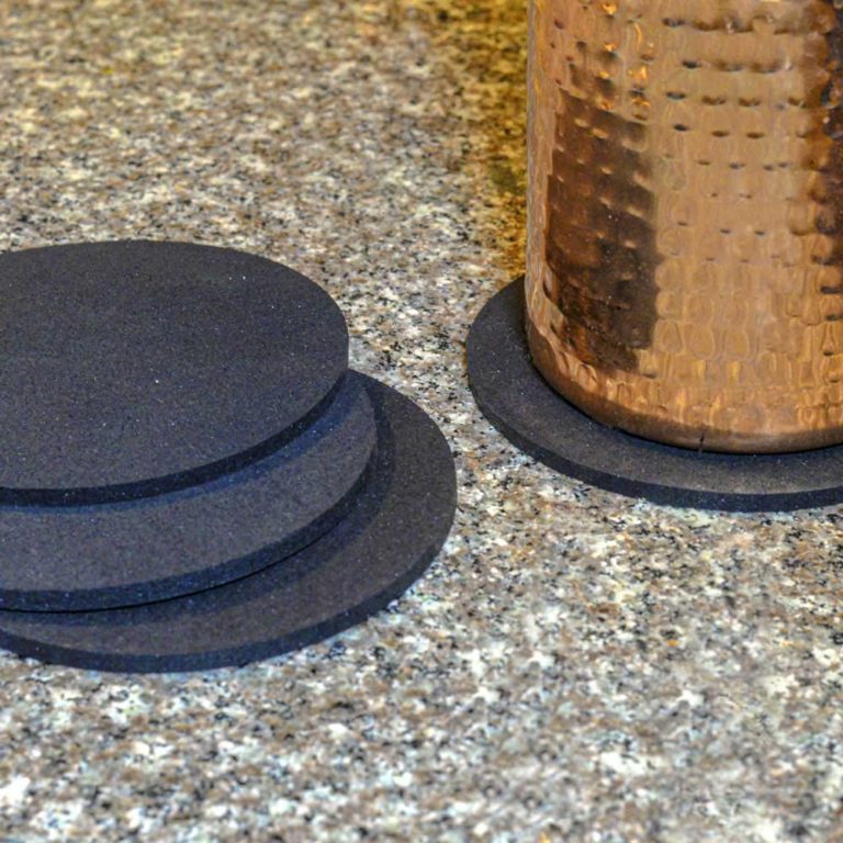 RevTime Round Rubber Trivet Round Faux Cork. Spoon Rest 6″ (Pack